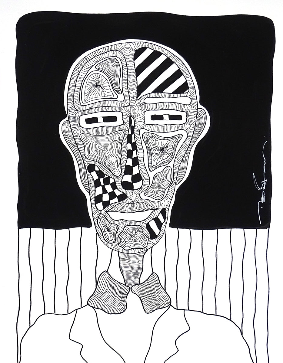 The big fat boy - The man in the right corner - dessin original signé