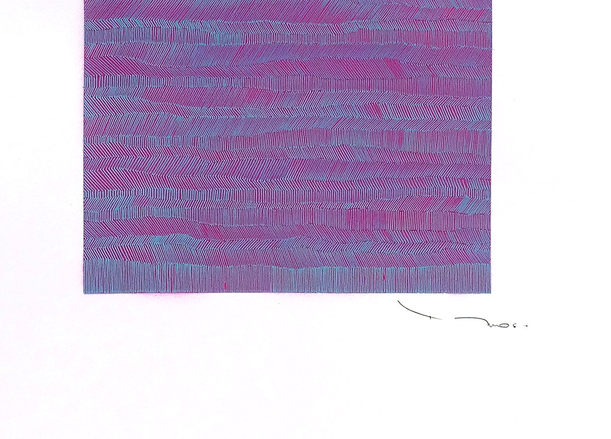 Tehos - Grand Carré long 2025-05 dessin abstrait original signé
