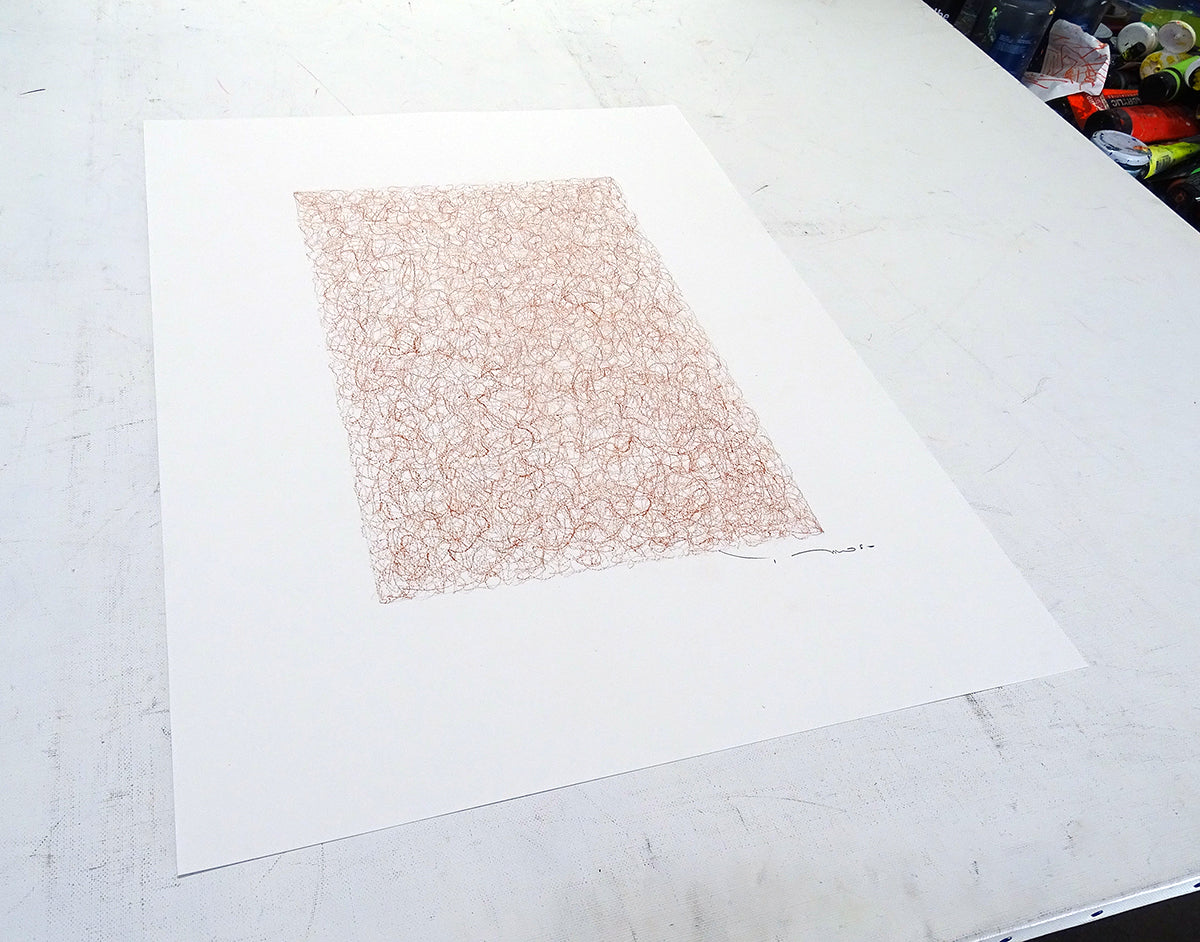 Tehos - Grand Carré long 2025-11 dessin abstrait original signé