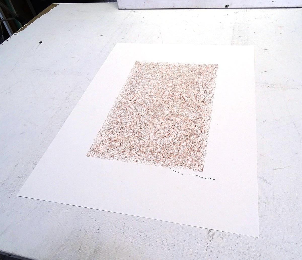 Tehos - Grand Carré long 2025-11 dessin abstrait original signé