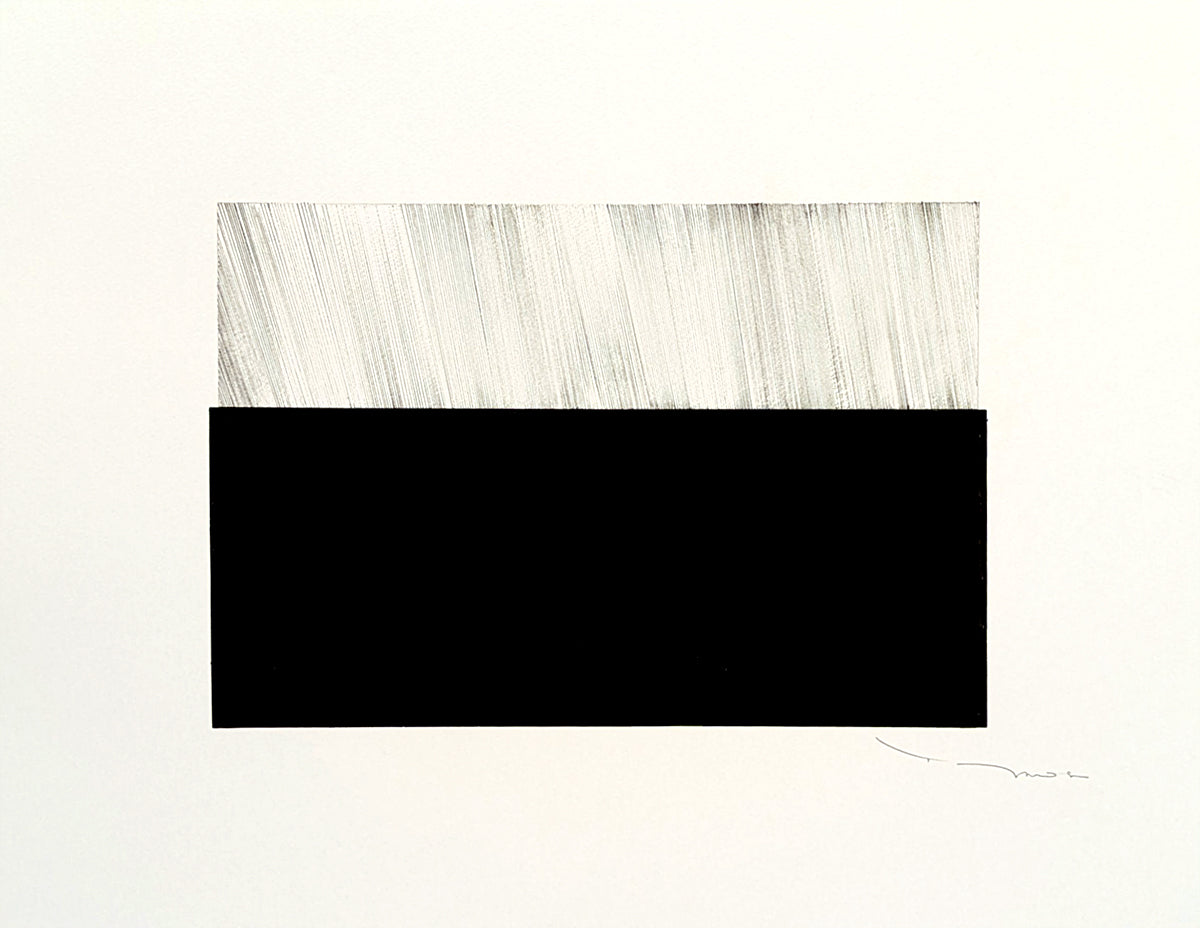 Tehos grand carre long abstrait 2025 noir et blanc