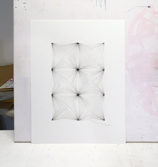 Tehos - Grand Carré long 2024-06 dessin abstrait original signé