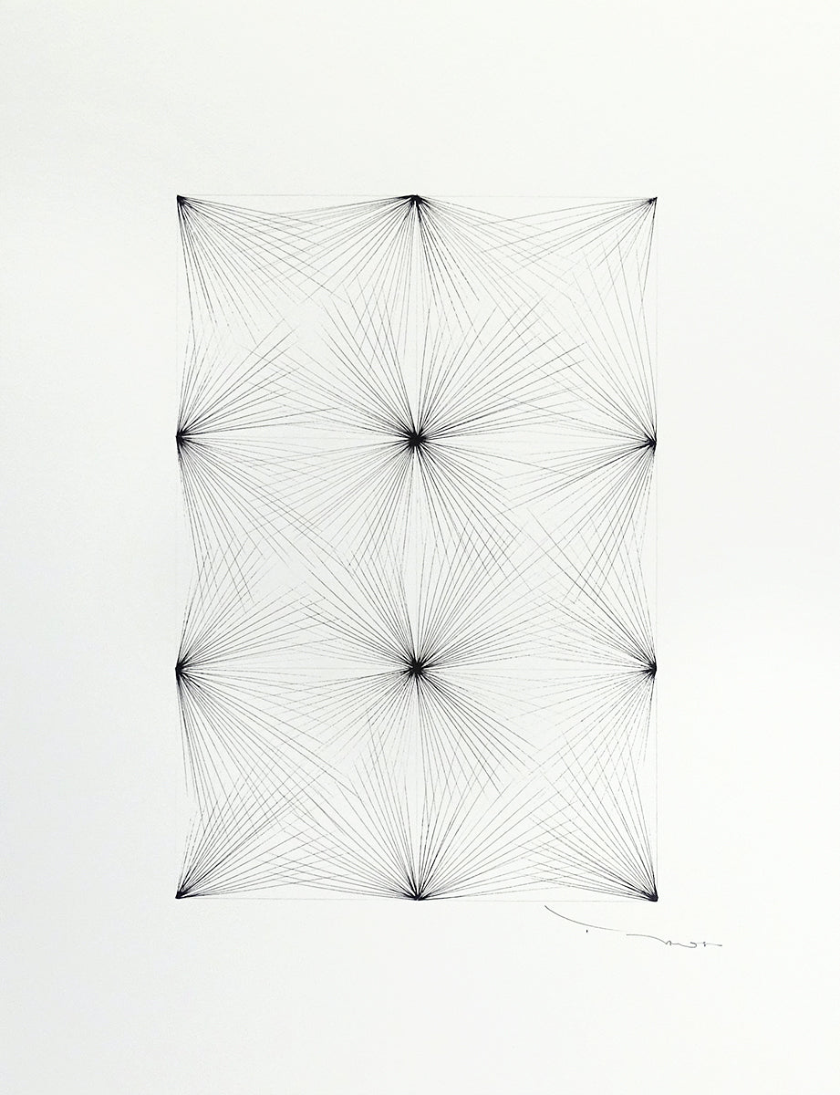 Tehos - Grand Carré long 2024-06 dessin abstrait original signé