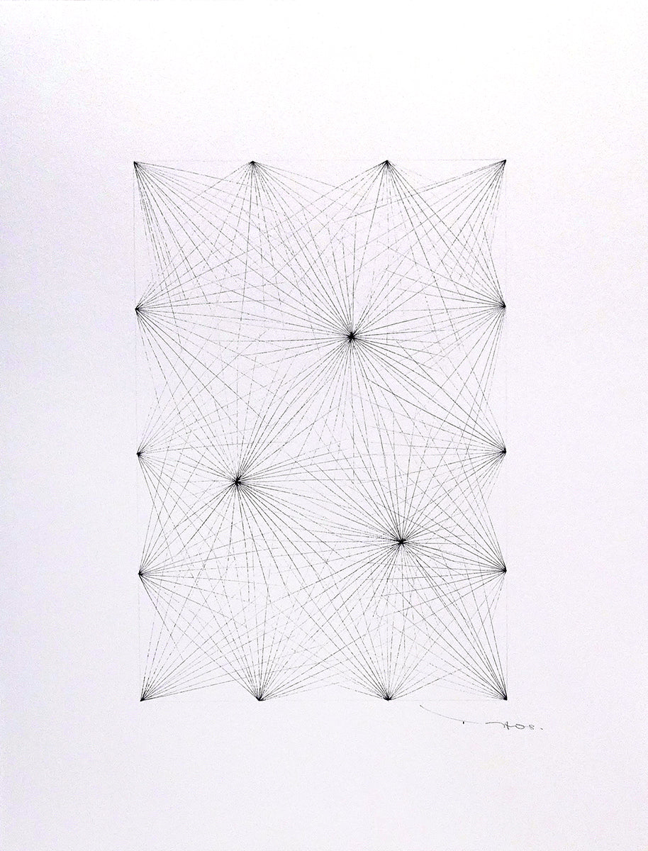 Tehos - Grand Carré long 84 - dessin encre sur papier signé