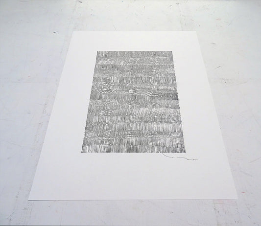 Tehos - Grand Carré long 2024-08 dessin abstrait original signé