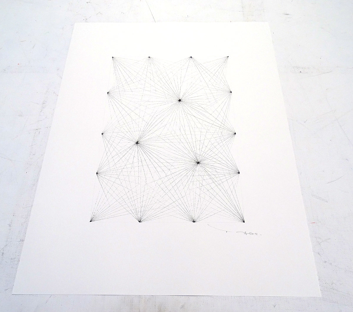 Tehos - Grand Carré long 84 - dessin encre sur papier signé