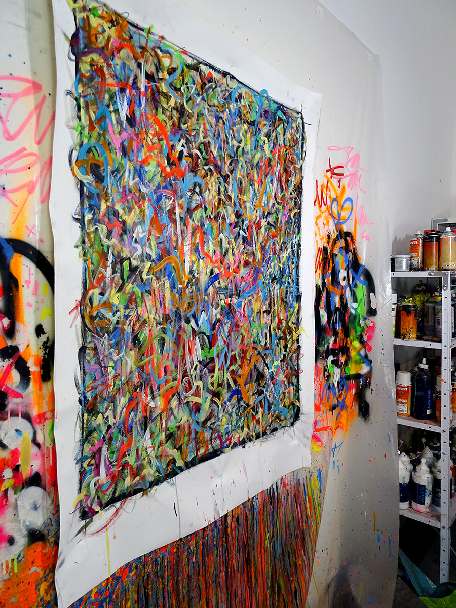 Tehos - tableau art contemporain - Dans les Jardins d'Eden
