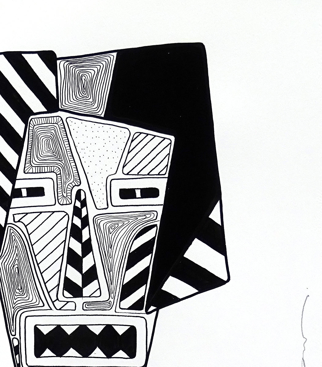 The big fat boy - Portait of a strange man with black and white shirt