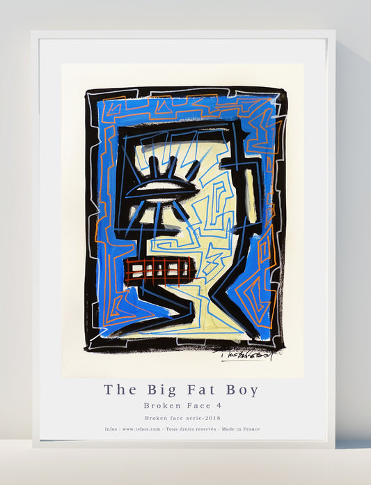 Art Poster print - affiche d'exposition affiche art primitif the big fat boy Broken face 04
