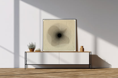Tirage art abstrait circulaire beige minimal - Circular V01 - tehos