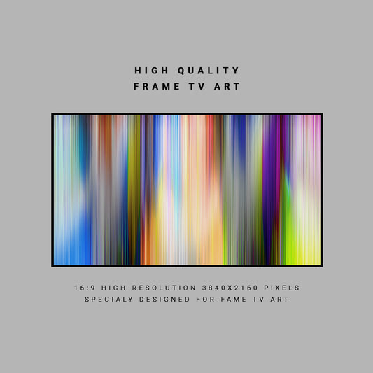 Art pour TV - Samsung Frame TV | Lignes verticales abstraites | Œuvre numérique contemporaine | Tehos