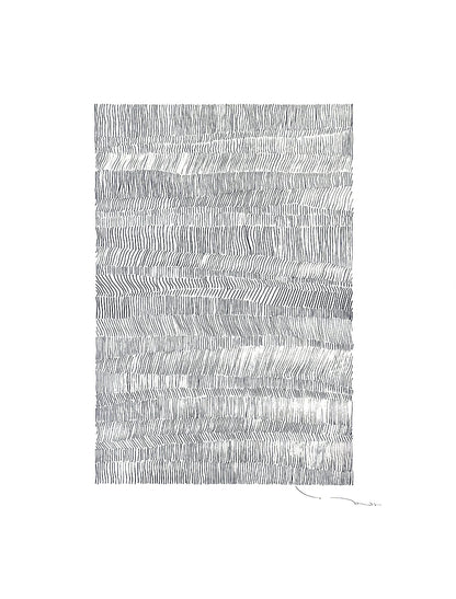 Tehos - Grand Carré long 2024-08 dessin abstrait original signé