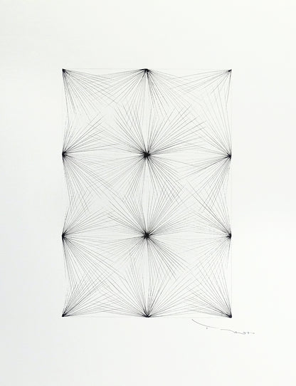 Tehos - Grand Carré long 2024-06 dessin abstrait original signé