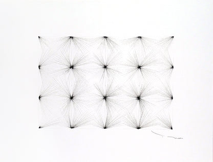 Tehos - Grand Carré long 2024-07 dessin abstrait original signé