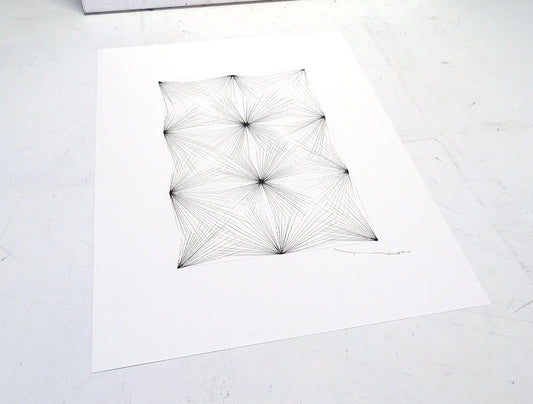 Tehos - Grand Carré long 2024-06 dessin abstrait original signé