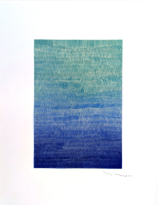 Tehos - Grand Carré long 2025-06 dessin abstrait original signé