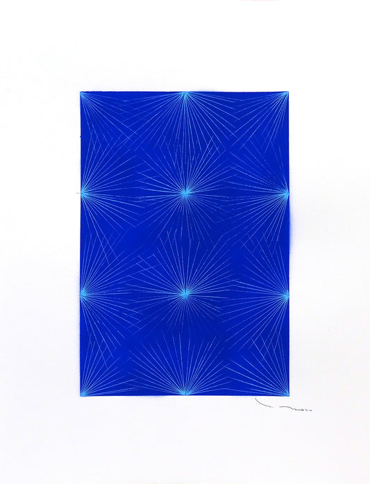 Tehos - Grand Carré long 2025-04 dessin abstrait original signé