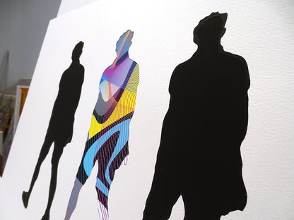 Tehos - Three men looking right - V1 - 2023 œuvre originale signée