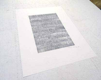 Tehos - Grand Carré long 2024-08 dessin abstrait original signé