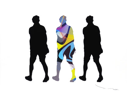 Tehos - Three men looking right - V1 - 2023 œuvre originale signée