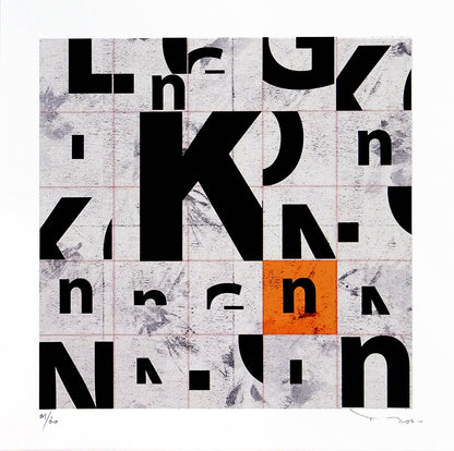 Tehos Kv-01 Orange édition limitée papier d'art contemporain