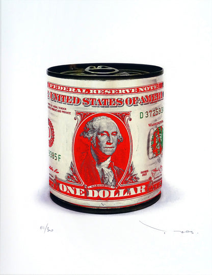 One Dollar Tin Can A Red - Édition Limitée Tehos | Art Contemporain