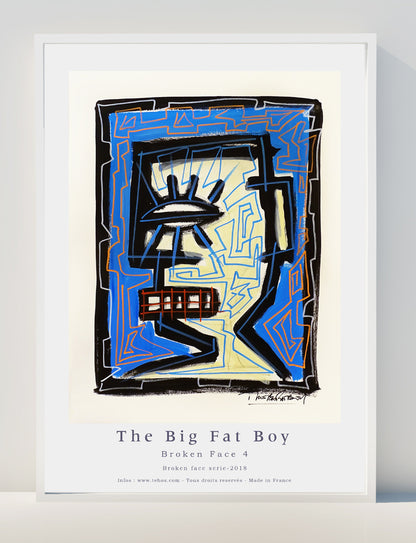 Art Poster print - affiche d'exposition affiche art primitif the big fat boy Broken face 04