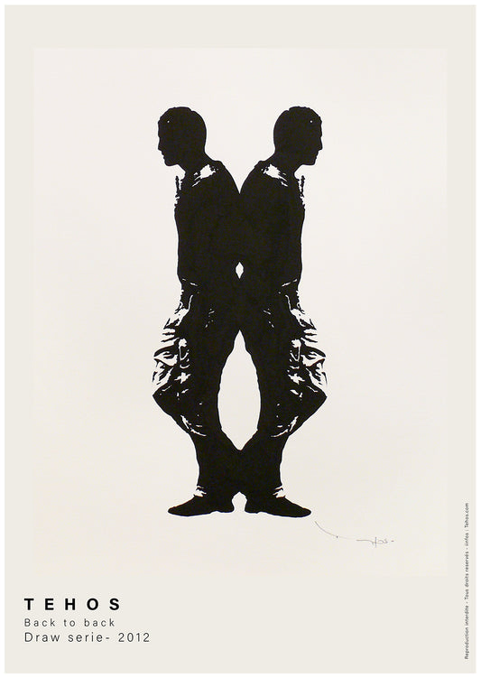 Tehos Art Poster print - impression affiche d'exposition affiche artiste - Back to back