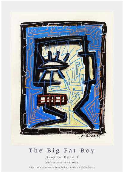Art Poster print - affiche d'exposition affiche art primitif the big fat boy Broken face 04